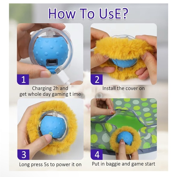 NIB Interactive Cat Toy Rolling Ball Motion Activated Chirping with Hide & Seek - Picture 7 of 9